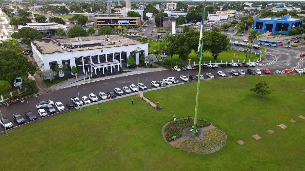 Imagem mostra vista aérea do Palácio Senador Hélio Campos